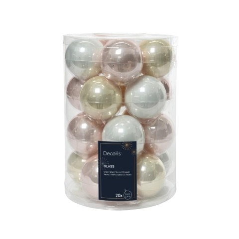 SFERA VETRO D.6CM MIX ROSA BIANCO